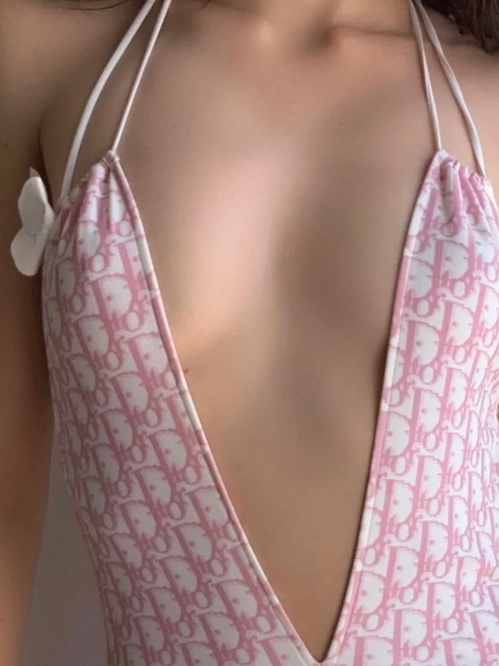 Christian Dior Y2K Vintage John Galliano White & Pink 2004 swimsuit one piece - Picture 2 of 10